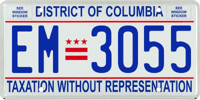 DC license plate EM3055