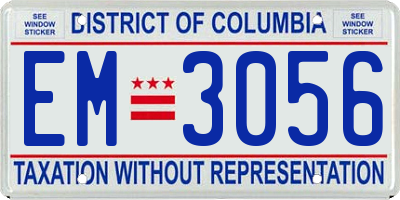 DC license plate EM3056