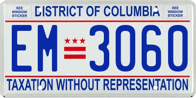 DC license plate EM3060