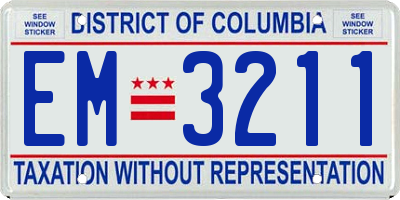 DC license plate EM3211