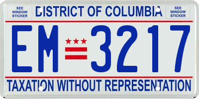DC license plate EM3217