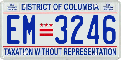 DC license plate EM3246