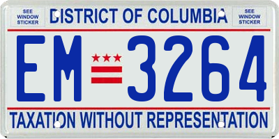 DC license plate EM3264