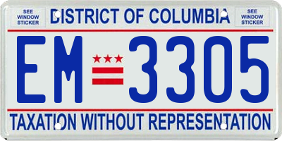 DC license plate EM3305
