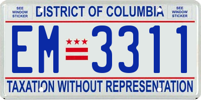 DC license plate EM3311
