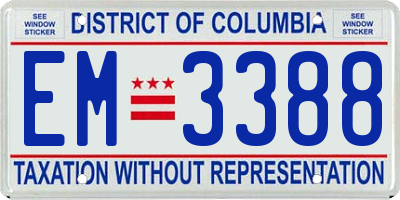 DC license plate EM3388