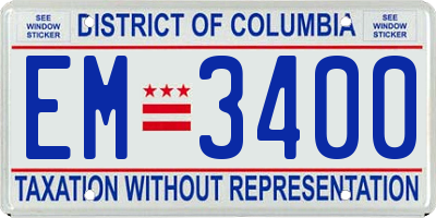 DC license plate EM3400