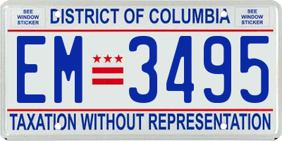 DC license plate EM3495