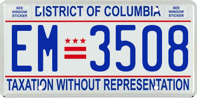 DC license plate EM3508