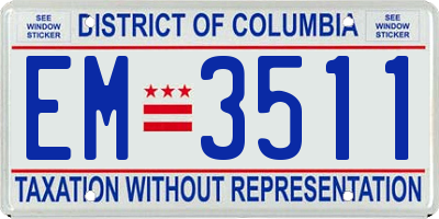 DC license plate EM3511