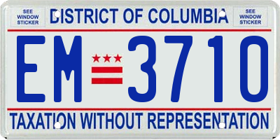 DC license plate EM3710