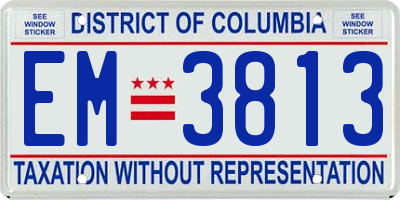 DC license plate EM3813