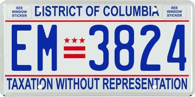 DC license plate EM3824