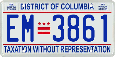 DC license plate EM3861