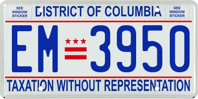 DC license plate EM3950