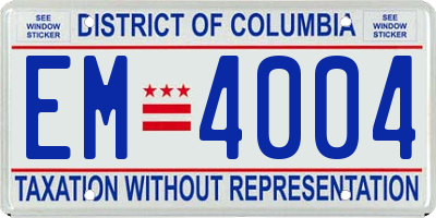 DC license plate EM4004