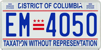 DC license plate EM4050