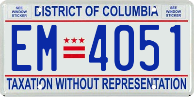 DC license plate EM4051