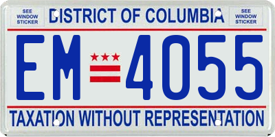 DC license plate EM4055