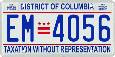 DC license plate EM4056