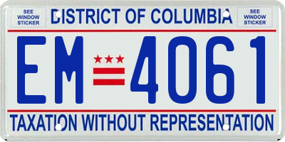 DC license plate EM4061