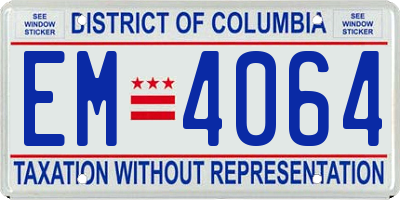 DC license plate EM4064