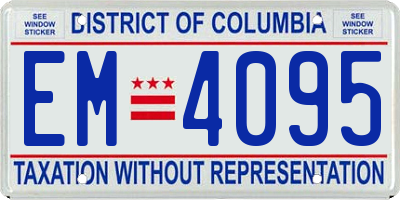 DC license plate EM4095