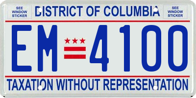 DC license plate EM4100