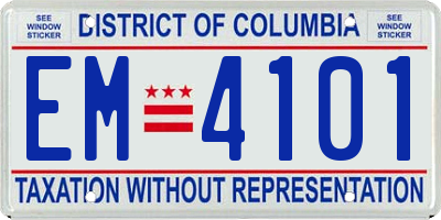 DC license plate EM4101