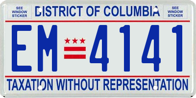 DC license plate EM4141