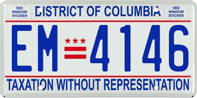 DC license plate EM4146