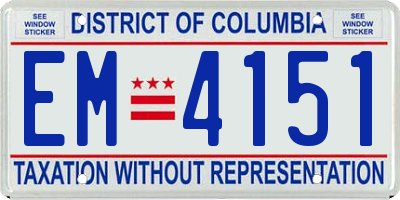 DC license plate EM4151