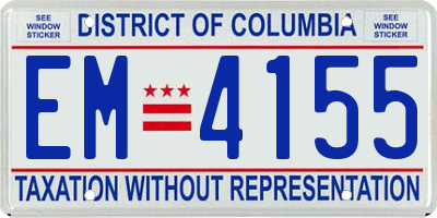 DC license plate EM4155