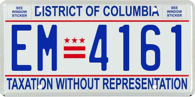 DC license plate EM4161