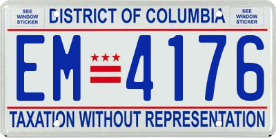 DC license plate EM4176