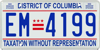 DC license plate EM4199