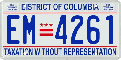 DC license plate EM4261