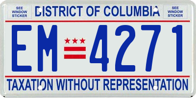 DC license plate EM4271