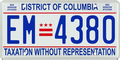 DC license plate EM4380