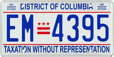 DC license plate EM4395