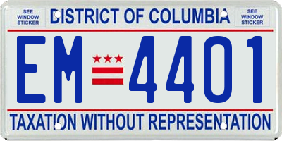 DC license plate EM4401