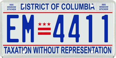 DC license plate EM4411