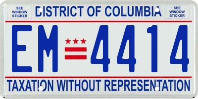 DC license plate EM4414