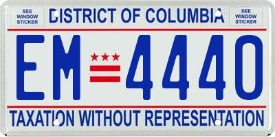 DC license plate EM4440