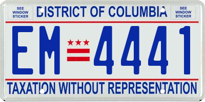 DC license plate EM4441