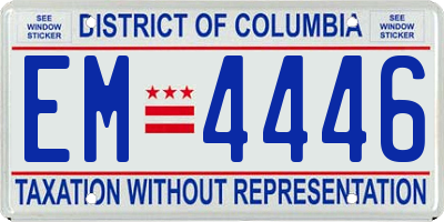 DC license plate EM4446