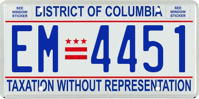 DC license plate EM4451