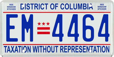 DC license plate EM4464