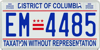 DC license plate EM4485