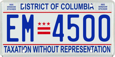 DC license plate EM4500